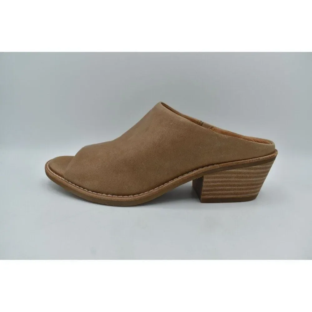 Sofft Women Sz 8 Aneesa Light Taupe Leather Slip On Heeled Mules Sandals Shoes - Picture 10 of 12